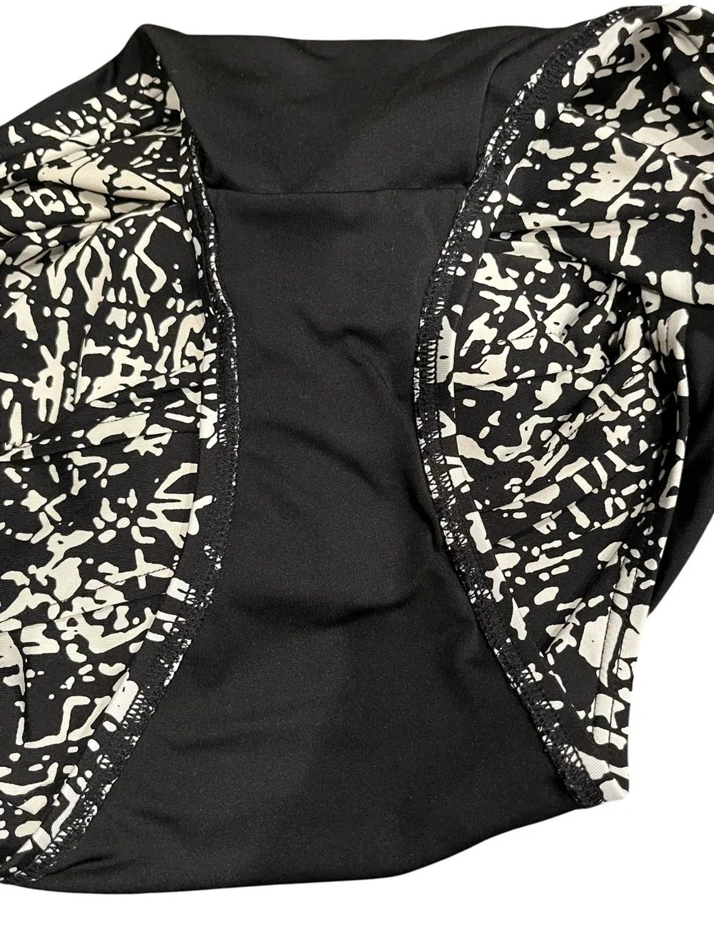 Calvin Klein Black White Bathing Suit One-Piece Swimsuit Abstract Print Size 14